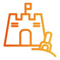 Sandcastle Outline Gradient Icon vector