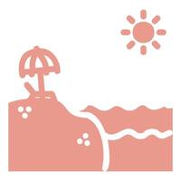 Beach Scene with Sun and Umbrella vector