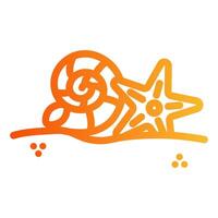 Seashell and Starfish on the Beach vector