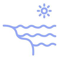 Beach Outline Fill Icon vector