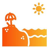 Beach Day Glyph Gradient Icon vector
