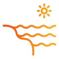 Summer Beach Outline Gradient Icon vector