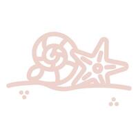 Seashell and Starfish on the Beach vector