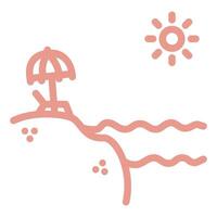 Beach Relaxation Outline Fill Icon vector