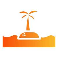 Tropical Island Glyph Gradient Icon vector