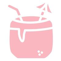 Coconut Drink Glyph Fill Icon vector