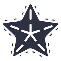 Starfish Glyph Fill Icon vector