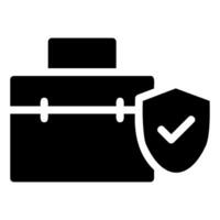 Secure Briefcase Glyph Icon vector