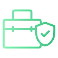 Secure Briefcase Outline Gradient Icon vector