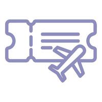 Airplane Ticket Outline Fill Icon vector