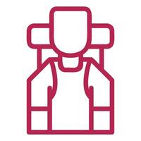 Backpacker Outline Fill Icon vector