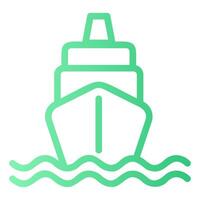 Ship Outline Gradient Icon vector