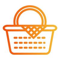 Picnic Basket Outline Gradient Icon vector