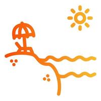 Beach with Sun and Umbrella vector