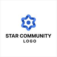 comunity logo with people and Star illustration design vector