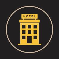 Hotel building trendy icon awesome abstract illustration colorful artwork design vector