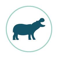 Hippo trendy icon terrific abstract illustration colorful artwork design vector