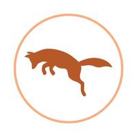 Jump fox trendy icon wonderful abstract illustration colorful artwork design vector