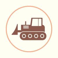 Bulldozer favorable trendy icon abstract illustration artwork colorful design vector