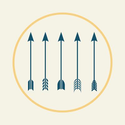 Bow arrow trendy icon superb abstract illustration colorful artwork design