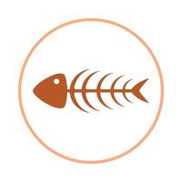 Fish bone trendy icon wonderful abstract illustration colorful artwork design vector
