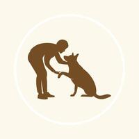 Dog lovers trendy icon hopeful abstract illustration colorful artwork design vector