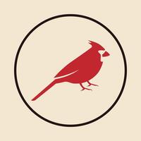 Cardinal bird trendy icon thankful abstract illustration colorful artwork design vector