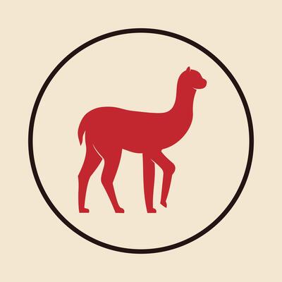 Alpaca trendy icon thankful abstract illustration colorful artwork design