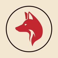 Fox head trendy icon thankful abstract illustration colorful artwork design vector