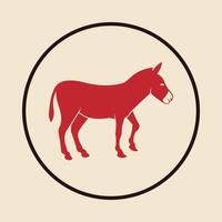 Donkey trendy icon thankful abstract illustration colorful artwork design vector