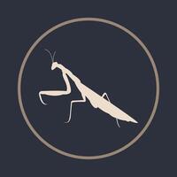 Praying mantis trendy icon joyous abstract illustration colorful artwork design vector