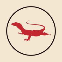 Lizard trendy icon thankful abstract illustration colorful artwork design vector