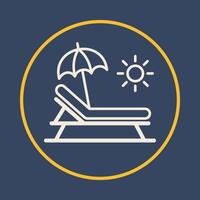 Beach chair trendy icon blissful abstract illustration colorful artwork design vector