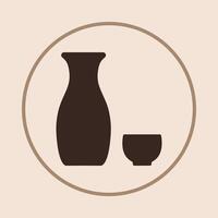 Sake trendy icon cheerful abstract illustration colorful artwork design vector