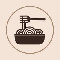 Spaghetti trendy icon cheerful abstract illustration colorful artwork design vector