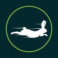 Running rabbit active trendy icon satisfied abstract illustration artwork design vector