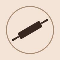 Rolling pin trendy icon cheerful abstract illustration colorful artwork design vector