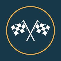 Racing flag supportive trendy icon joyful abstract illustration artwork design vector