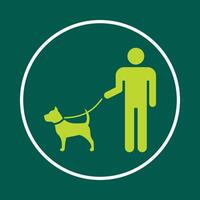 Man with dog useful trendy icon satisfied abstract illustration artwork design vector