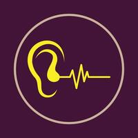 Ear supportive trendy icon attractive abstract illustration artwork design vector