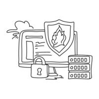 Delve into the world of cybersecurity with a captivating flat illustration of firewall protection. Uncover the importance of a robust defense mechanism in safeguarding your sensitive information vector