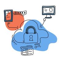 Learn the significance of digital protection through flat illustration cyber security designs. Enhance your understanding of online safety measures today vector
