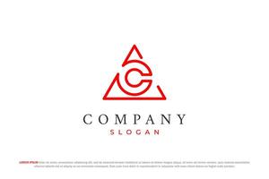letter c inside triangle minimal logo vector