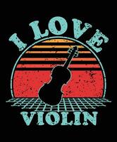 violin silhouette on a white background. violin silhouette design. violin vintage design. violin silhouette vintage sunset graphic t shirts design. vector