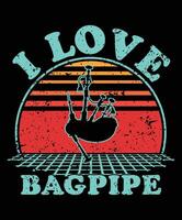 bagpipes silhouette on a white background. bagpipes silhouette design. bagpipes vintage design. bagpipes silhouette vintage sunset graphic t shirts design. vector