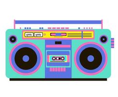 Retro cassette recorder. Cassette player. Music box. 90s style boombox . Nostalgia for the 90s vector