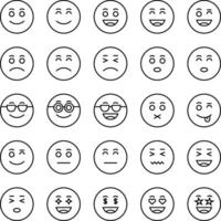 Emoji Outline Icon Set vector