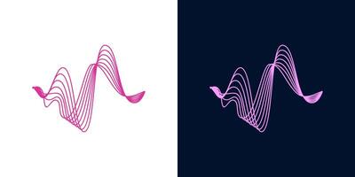 Wave line sound abstract background . Gradient wavy equalizer illustration vector