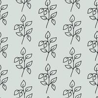 Minimalistic botanical seamless pattern. hand-drawn illustration in doodle style. Perfect for decorations, wallpaper, wrapping paper, fabric. Floral background. vector