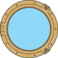 Closed Porthole Window Color. vector